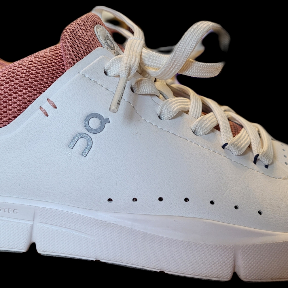 On 'the Roger' shoes. Women's 8.5 white rose